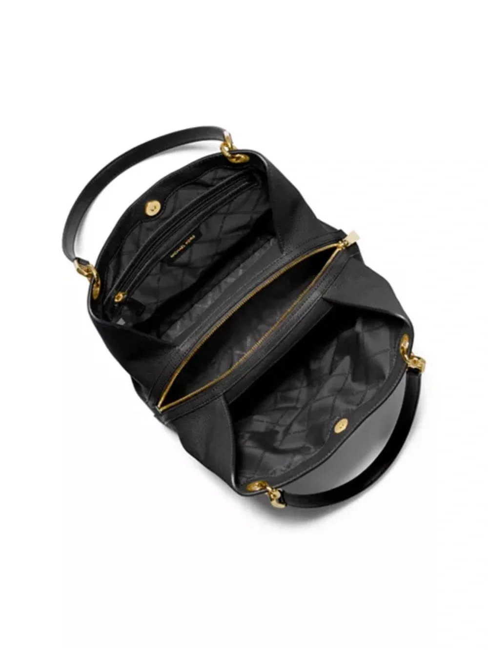 Michael Kors Black Pebbled Leather Double-Handle Shoulder Tote